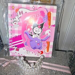 NWT Cute Pink and Purple Character Notebook